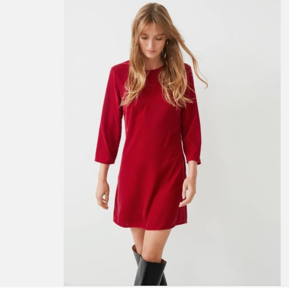 & Other Stories velvet red mini dress. Size 8. Worn once. ♥️♥️♥️♥️